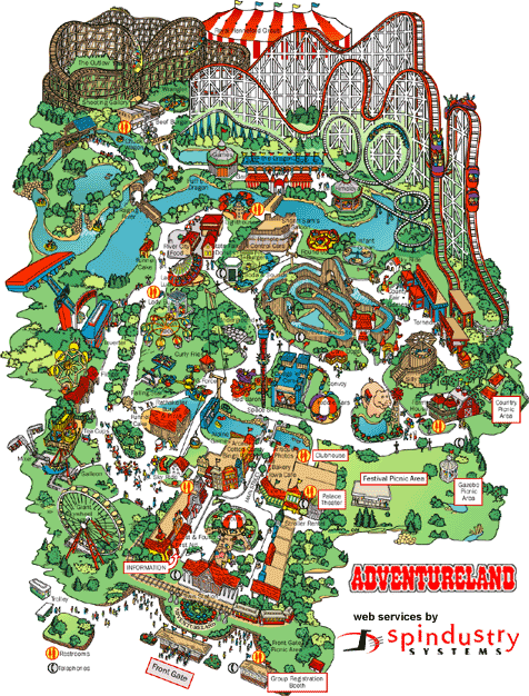 2000 Map The Wrangler Unofficial Adventureland Park Iowa Information Site